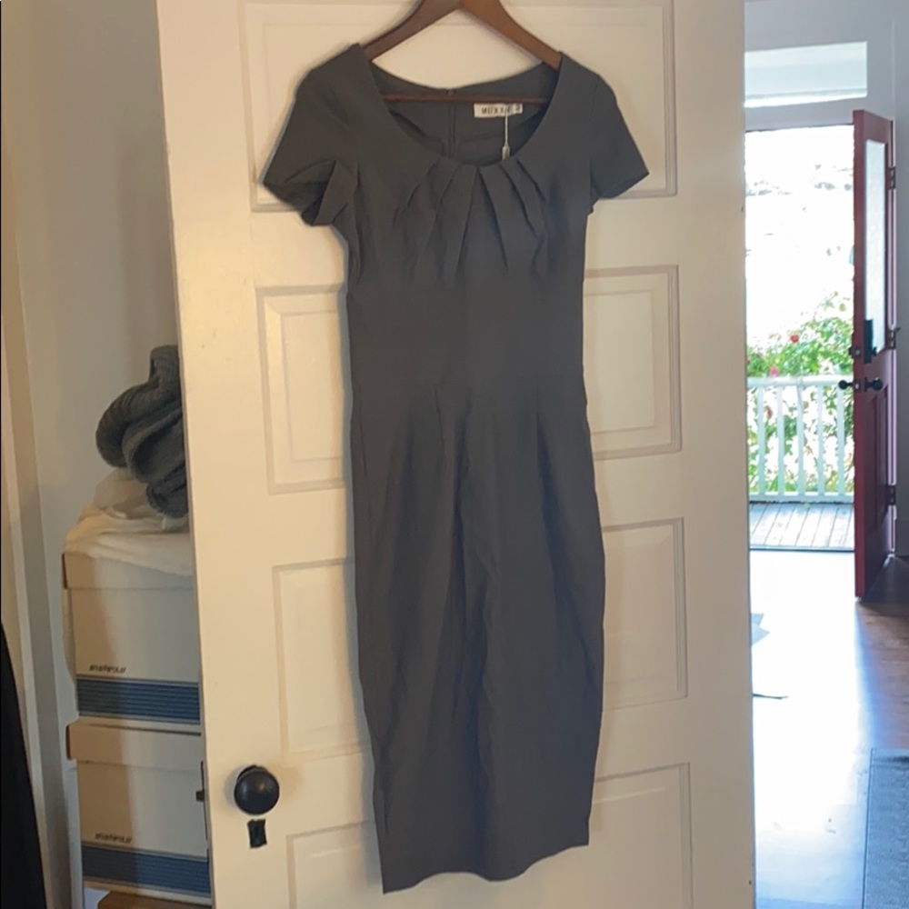 Muxxn gray dress, bodycon, pencil, size M